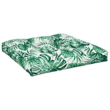 Vidaxl Blazina za kavč iz palet vzorec listja 70x70x12 cm