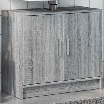 Vidaxl vidaXL Omarica za umivalnik, siva, hrast sonoma, 63x29x55 cm