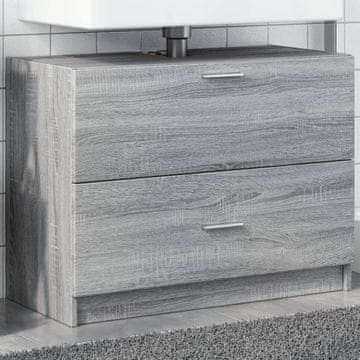 Vidaxl vidaXL Omarica za umivalnik, siva, hrast sonoma, 78x37x59 cm