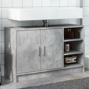 Vidaxl vidaXL Omarica za umivalnik betonsko siva 90x29x55 cm