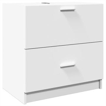 Vidaxl Omarica za umivalnik bela 59x37x59 cm inženirski les