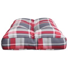 Vidaxl Blazina za kavč iz palet rdeča karo 80x40x12 cm