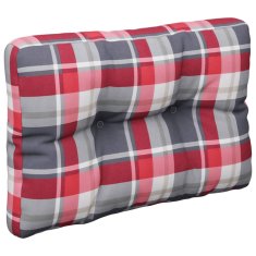 Vidaxl Blazina za kavč iz palet rdeč karo vzorec 60x40x12 cm