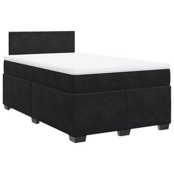 Vidaxl Box spring postelja z vzmetnico črna 120x200 cm žamet