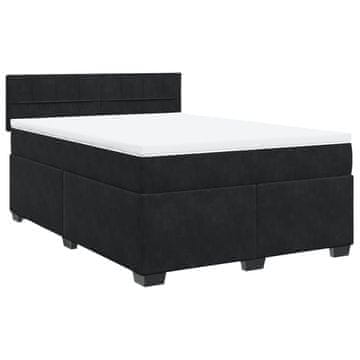 Vidaxl Box spring posteljni z vzmetnico črn 140x190 cm žamet