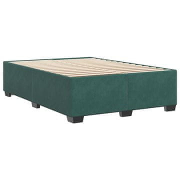 Vidaxl Posteljni okvir brez vzmetnice temno zelen 140x190 cm žamet