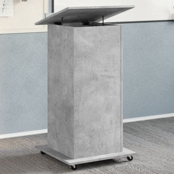 Vidaxl vidaXL Pult s kolesi in predalom betonsko siv 55x55x107 cm