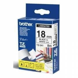 Brother - TZe-S241, bela / črna (18 mm, lepilo)