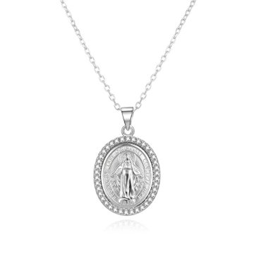 Srebrna ogrlica Madonna AGS1603/47 (verižica, obesek)