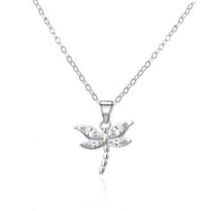 Čudovita srebrna ogrlica Dragonfly AGS1586/47 (verižica, obesek)
