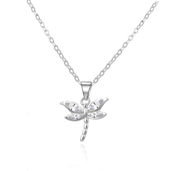 Čudovita srebrna ogrlica Dragonfly AGS1586/47 (verižica, obesek)