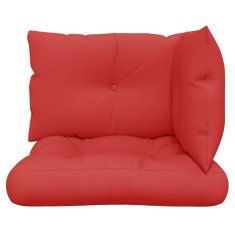 Vidaxl Blazine za palete 3 kosi rdeče blago