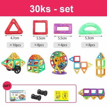 Magnetic Tiles Magnetni komplet 30 kosov - Magnetic Tiles