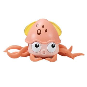 CAB Toys Plazeča hobotnica z melodijo in lučkami - Oranžna