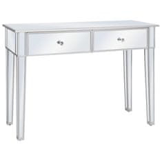 Vidaxl Zrcalna konzolna mizica MDF in steklo 106,5x38x76,5 cm