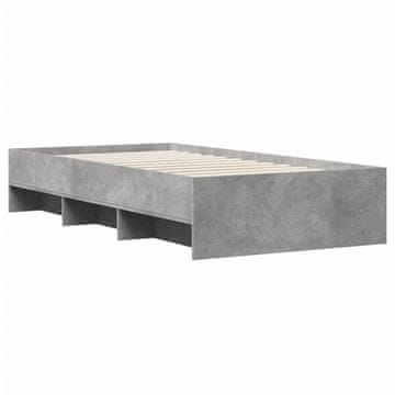 Vidaxl Posteljni okvir betonsko siv 90x200 cm inženirski les