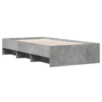 Vidaxl Posteljni okvir betonsko siv 100x200 cm inženirski les