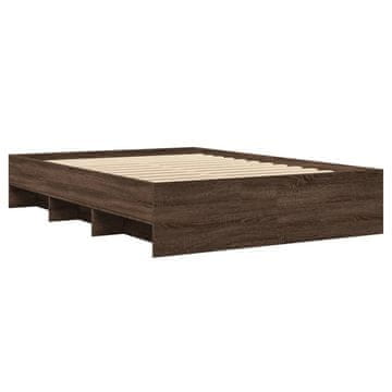 Vidaxl Posteljni okvir brez vzmetnice hrast 120x190 cm inženirski les
