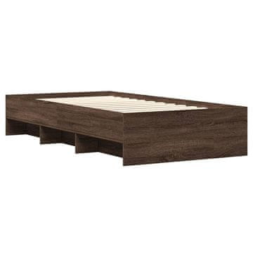 Vidaxl Posteljni okvir brez vzmetnice hrast 90x200 cm inženirski les