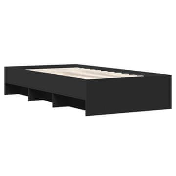 Vidaxl Posteljni okvir črn 90x190 cm inženirski les