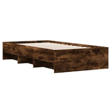 Vidaxl Posteljni okvir brez vzmetnice hrast 75x190 cm inženirski les