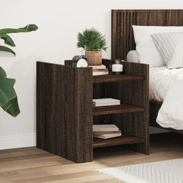 Vidaxl vidaXL Nočna omarica rjav hrast 45x50x50 cm material na osnovi lesa