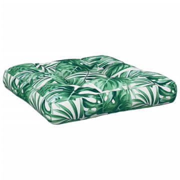 Vidaxl Blazina za palete vzorec listja 60x60x12 cm blago