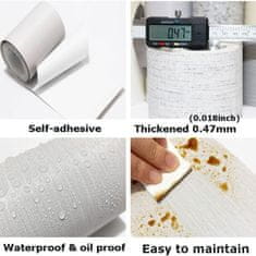 HOME & MARKER® Stenska obroba, Samolepilni trak, Samolepilna dekoracija iz imitacije lesa, Notranja dekoracija (Siva, 5 m) | DECORIM