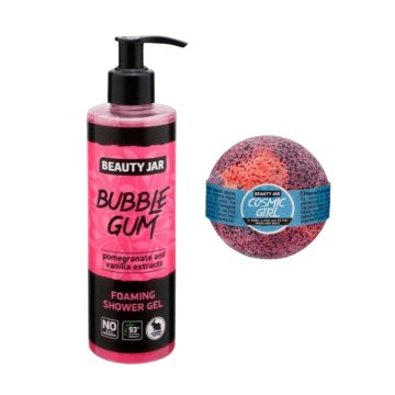 Bodybite Peneči se gel za prhanje + Kopelna bombica z vonjem češnje | COSMICGUM