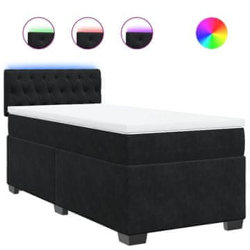 Vidaxl Box spring postelja z vzmetnico črna žamet