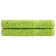 shumee Premium brisače 2 kosa zelena 100x200 cm 600 gsm 100 % bombaž