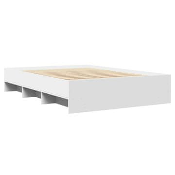 Vidaxl Posteljni okvir bel 140x200 cm inženirski les