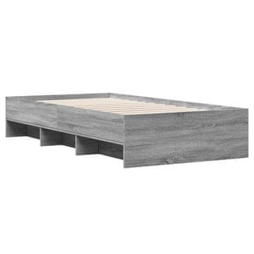 Vidaxl Posteljni okvir siva sonoma 75x190 cm inženirski les