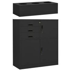 Vidaxl Omara s cvetličnim koritom antracitna 90x40x125 cm jeklo