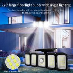 e-light Solarna varnostna luč na senzor s 300 LED IP65 z daljinskim upravljalnikom