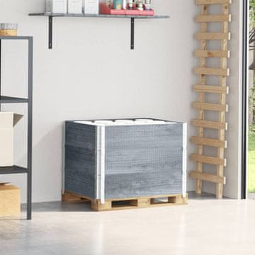 Vidaxl vidaXL Paletne ograje, 3 kosi, sive, 80 x 60 cm, borov les