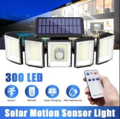 e-light Solarna varnostna luč na senzor s 300 LED IP65 z daljinskim upravljalnikom