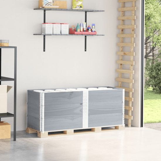 shumee Paletni okvirji 3 kosi sivi 150x50 cm trdna borovina