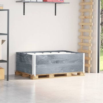 shumee Paletni okvirji 2 kosa sivi 120x80 cm trdna borovina