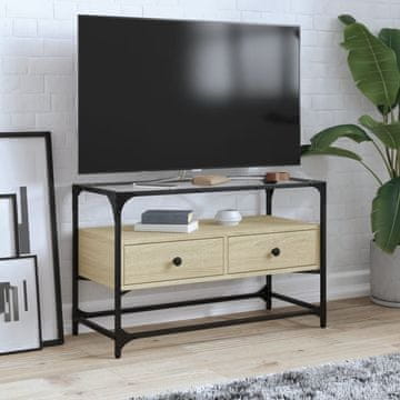 Vidaxl vidaXL TV omarica s stekleno ploščo sonoma hrast 80x35x51 cm