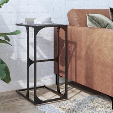 Vidaxl vidaXL Stranska mizica s stekleno ploščo 40x30x61,5 cm jeklo