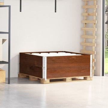Vidaxl vidaXL Paletne ograje, 2 kosa, rjave, 100 x 100 cm, borov les