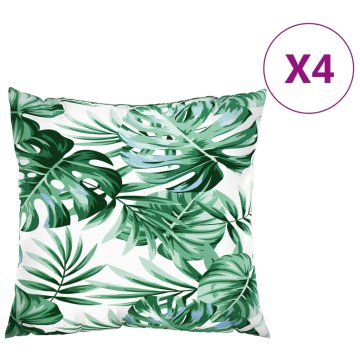 Vidaxl Blazine za kavč 4 kosi vzorec listja 60x60 cm blago