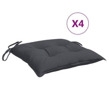 Vidaxl Blazine za stole 4 kosi antracitne 40x40x7 cm tkanina