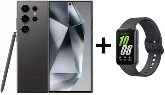 Samsung komplet Galaxy S24 Ultra (S928) pametni telefon, 256 GB, črna + Galaxy Fit 3 pametna zapestnica, siva (SM-R390NZAAEUE)