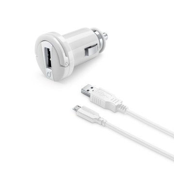 CellularLine avto polnilec + MicroUSB kabel, 2A bel