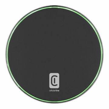 CellularLine Brezžični polnilec, 15W, črn