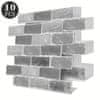 3D Tapete, Samolepilne tapete, Imitacija opeke, Dekoracija za dom, Odporno na vlago (Siva, 10 kos, 30 x 30 cm) | NYBRICK