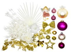 LAALU.cz Okrašeno umetno božično drevo PINK DECORATIONS II 60 cm z LED osvetlitvijo v cvetju