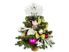 LAALU.cz Okrašeno umetno božično drevo PINK DECORATIONS II 60 cm z LED osvetlitvijo v cvetju
